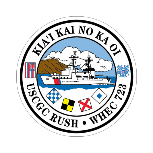 USCGC RUSH WHEC 723 (U.S. Coast Guard) STICKER Vinyl Die-Cut Decal-6 Inch-The Sticker Space