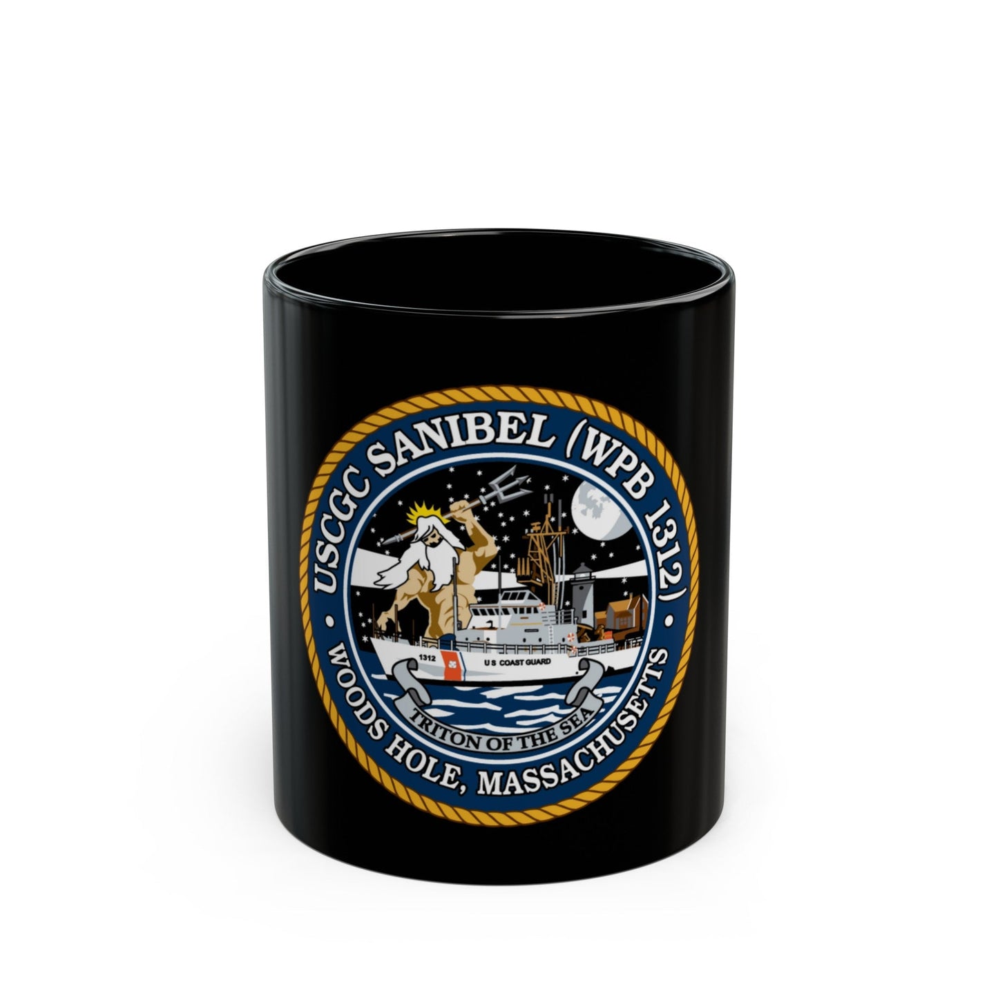 USCGC Sanibel WPB 1312 (U.S. Coast Guard) Black Coffee Mug-11oz-The Sticker Space