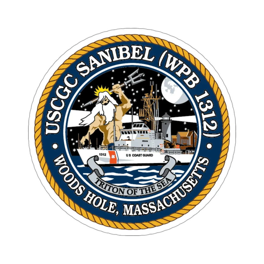 USCGC Sanibel WPB 1312 (U.S. Coast Guard) STICKER Vinyl Die-Cut Decal 4 Inch - The Sticker Space