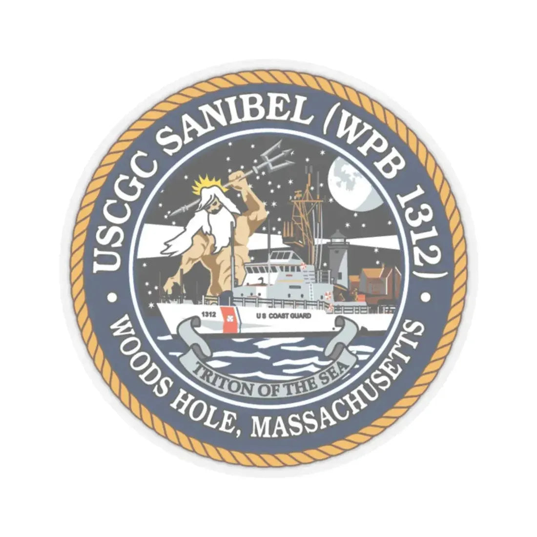 USCGC Sanibel WPB   1312 (U.S. Coast Guard) STICKER Vinyl Kiss-Cut Decal 2 Inch Transparent - The Sticker Space
