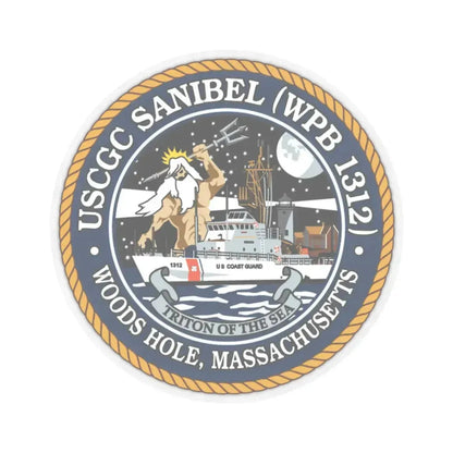 USCGC Sanibel WPB   1312 (U.S. Coast Guard) STICKER Vinyl Kiss-Cut Decal 3 Inch Transparent - The Sticker Space