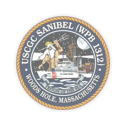 USCGC Sanibel WPB   1312 (U.S. Coast Guard) STICKER Vinyl Kiss-Cut Decal 4 Inch Transparent - The Sticker Space