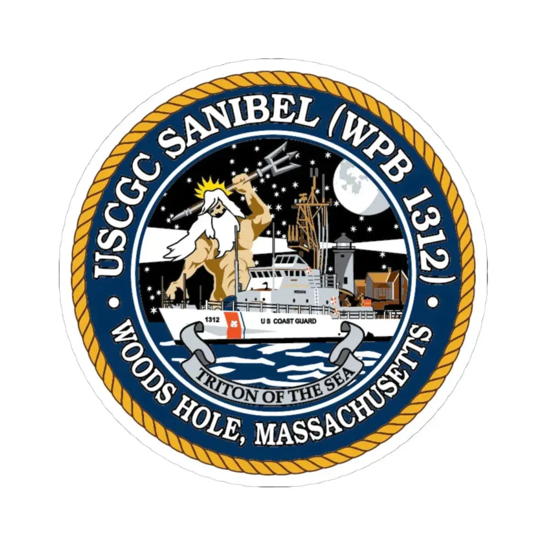 USCGC Sanibel WPB   1312 (U.S. Coast Guard) STICKER Vinyl Kiss-Cut Decal 4 Inch White - The Sticker Space