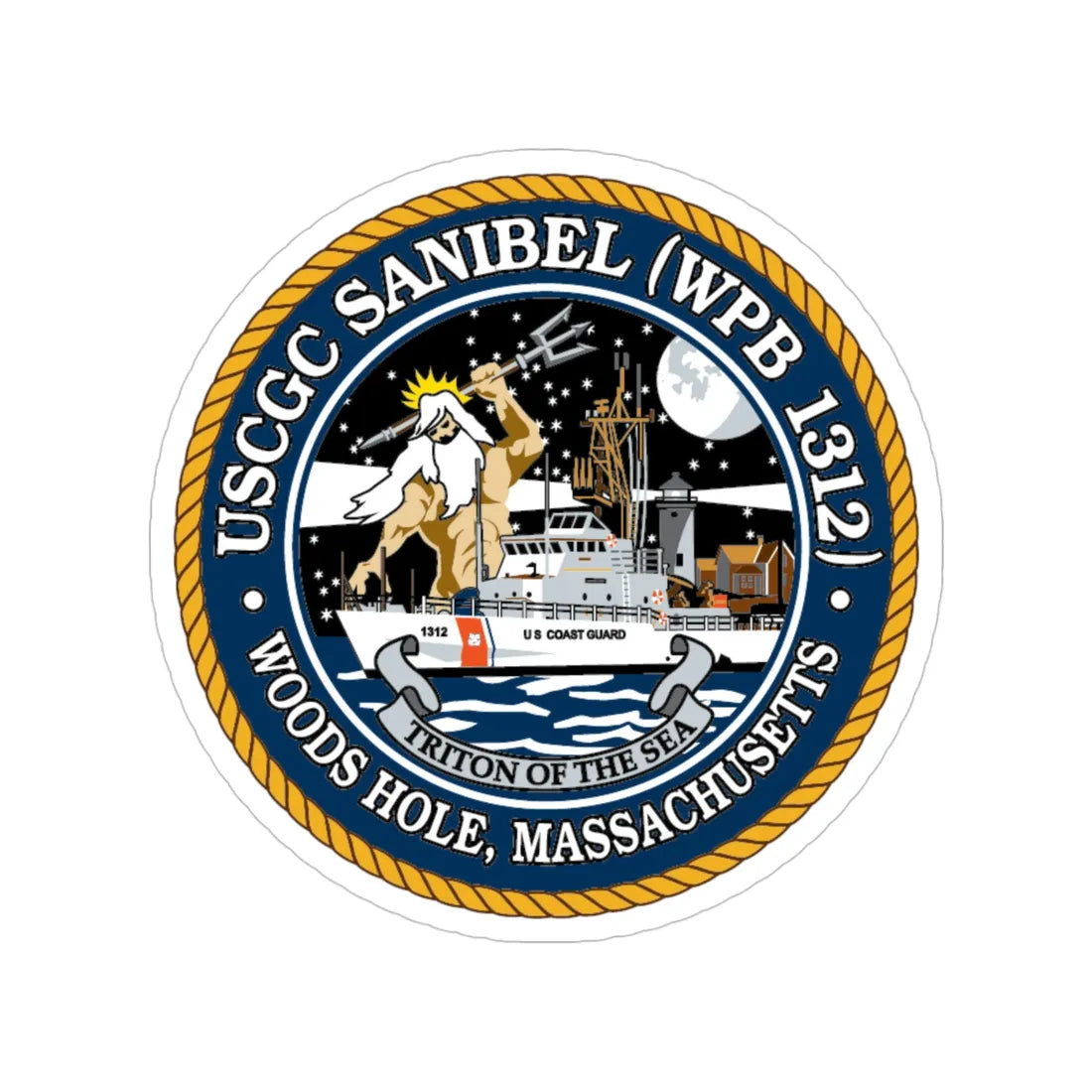 USCGC Sanibel WPB   1312 (U.S. Coast Guard) Transparent STICKER Die-Cut Vinyl Decal 4 Inch - The Sticker Space