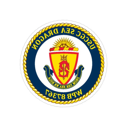 USCGC Sea Dragon WPB 87367 (U.S. Coast Guard) REVERSE PRINT Transparent Die-Cut STICKER 4 Inch Die-Cut Transparent - The Sticker Space