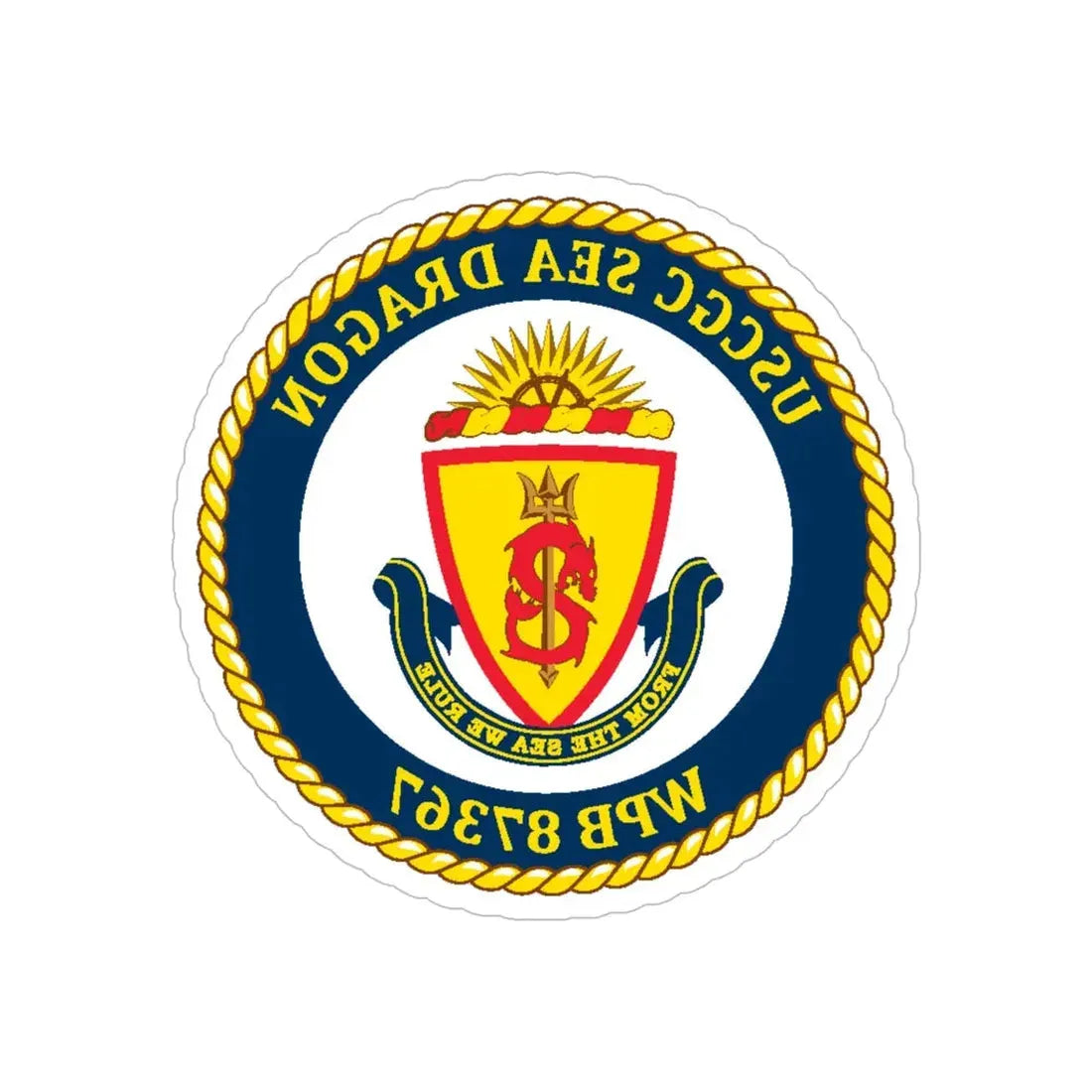 USCGC Sea Dragon WPB 87367 (U.S. Coast Guard) REVERSE PRINT Transparent Die-Cut STICKER 6 Inch Die-Cut Transparent - The Sticker Space
