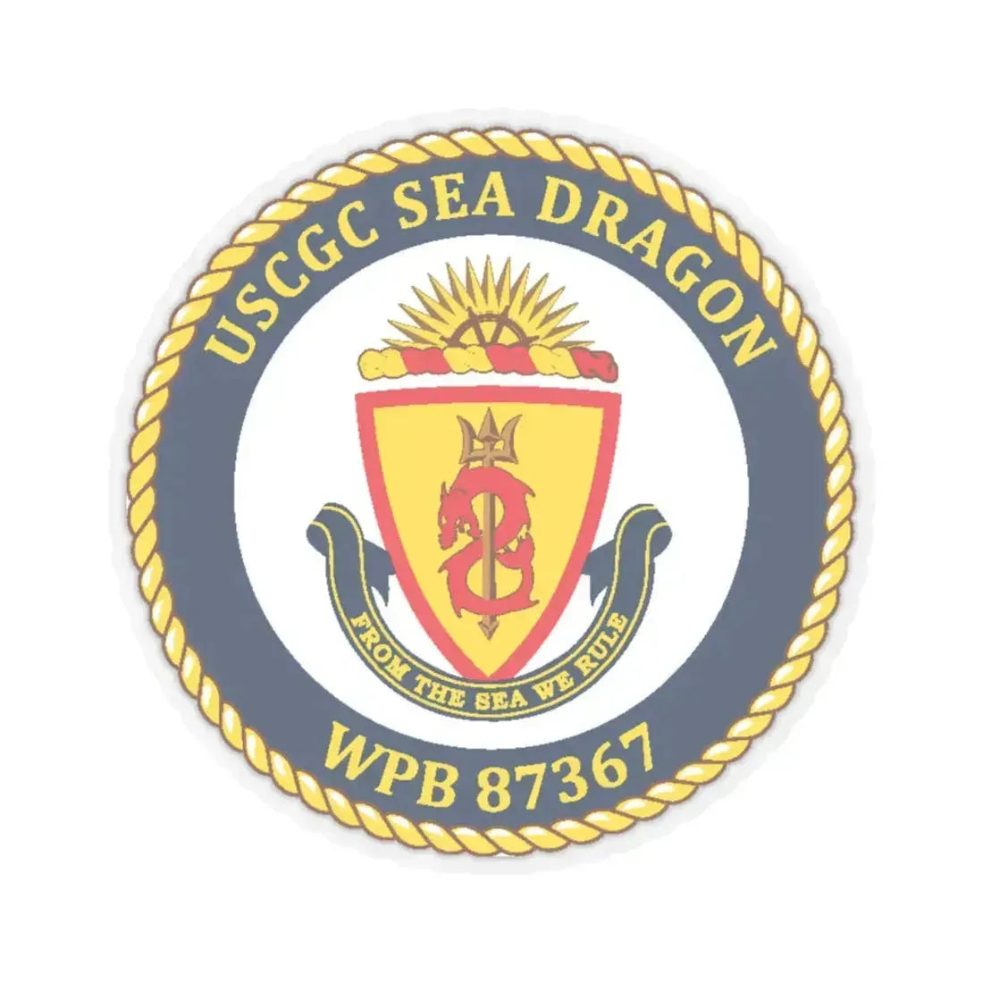 USCGC Sea Dragon WPB 87367 (U.S. Coast Guard) STICKER Vinyl Kiss-Cut Decal 4 Inch Transparent - The Sticker Space