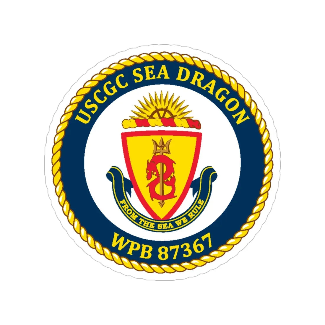 USCGC Sea Dragon WPB 87367 (U.S. Coast Guard) Transparent STICKER Die-Cut Vinyl Decal 4 Inch - The Sticker Space