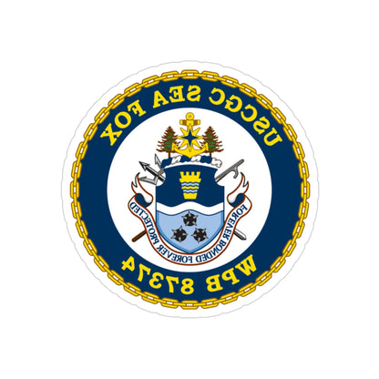 USCGC Sea Fox WPB 87374 2 (U.S. Coast Guard) REVERSE PRINT Transparent STICKER-4" × 4"-The Sticker Space