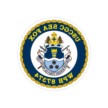 USCGC Sea Fox WPB 87374 2 (U.S. Coast Guard) REVERSE PRINT Transparent STICKER-5" × 5"-The Sticker Space