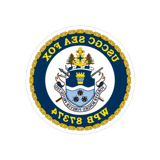 USCGC Sea Fox WPB 87374 2 (U.S. Coast Guard) REVERSE PRINT Transparent Die-Cut STICKER 2 Inch Die-Cut Transparent - The Sticker Space
