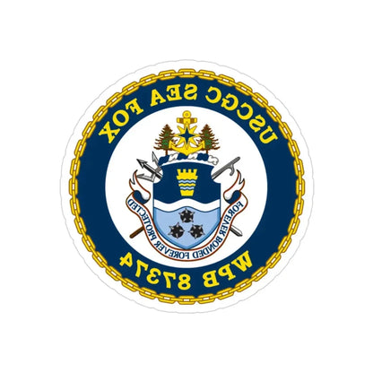 USCGC Sea Fox WPB 87374 2 (U.S. Coast Guard) REVERSE PRINT Transparent Die-Cut STICKER 3 Inch Die-Cut Transparent - The Sticker Space
