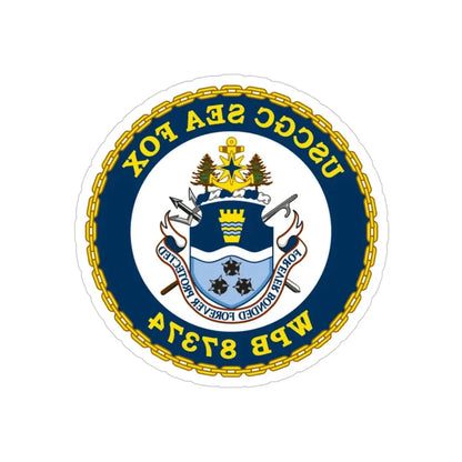 USCGC Sea Fox WPB 87374 2 (U.S. Coast Guard) REVERSE PRINT Transparent Die-Cut STICKER 4 Inch Die-Cut Transparent - The Sticker Space