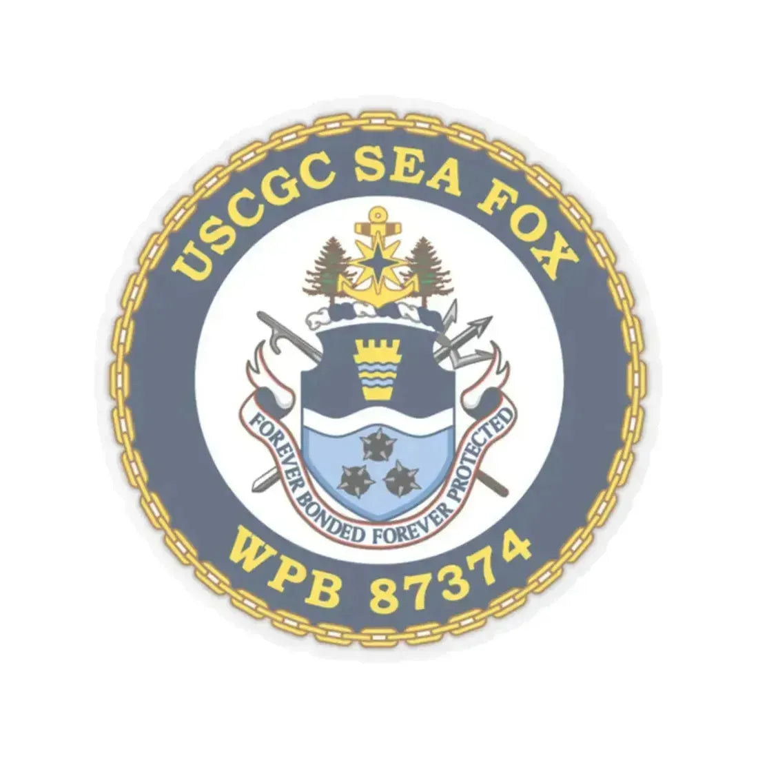 USCGC Sea Fox WPB 87374 2 (U.S. Coast Guard) STICKER Vinyl Kiss-Cut Decal 2 Inch Transparent - The Sticker Space