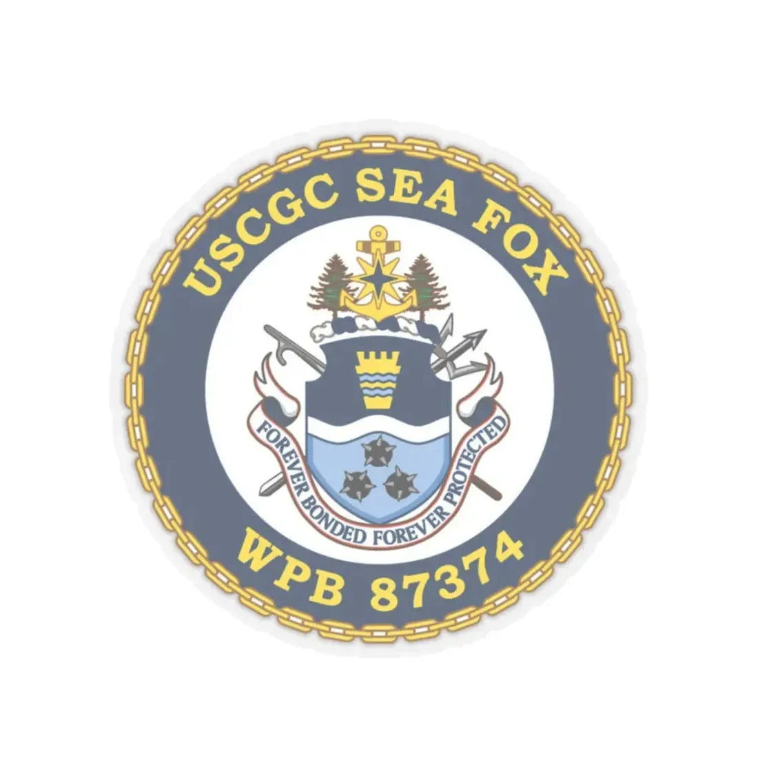 USCGC Sea Fox WPB 87374 2 (U.S. Coast Guard) STICKER Vinyl Kiss-Cut Decal 3 Inch Transparent - The Sticker Space