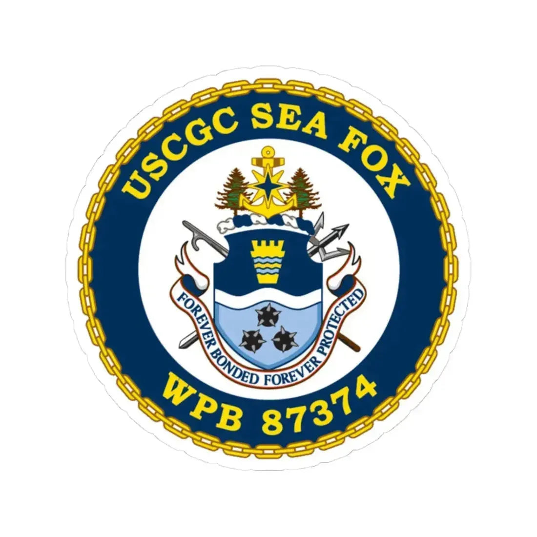 USCGC Sea Fox WPB 87374 2 (U.S. Coast Guard) STICKER Vinyl Kiss-Cut Decal 3 Inch White - The Sticker Space