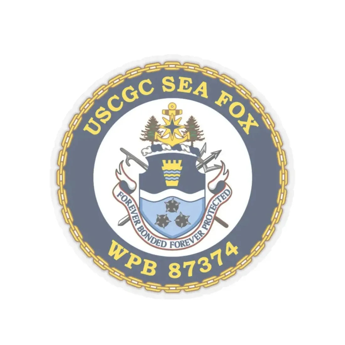 USCGC Sea Fox WPB 87374 2 (U.S. Coast Guard) STICKER Vinyl Kiss-Cut Decal 4 Inch Transparent - The Sticker Space
