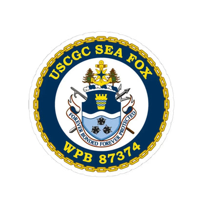 USCGC Sea Fox WPB 87374 2 (U.S. Coast Guard) STICKER Vinyl Kiss-Cut Decal 4 Inch White - The Sticker Space