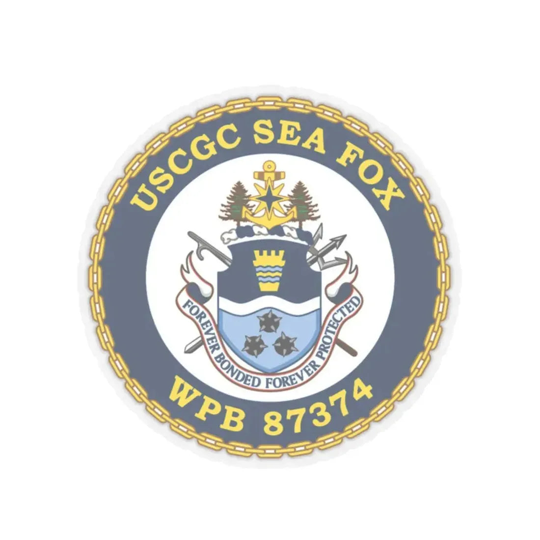 USCGC Sea Fox WPB 87374 2 (U.S. Coast Guard) STICKER Vinyl Kiss-Cut Decal 6 Inch Transparent - The Sticker Space