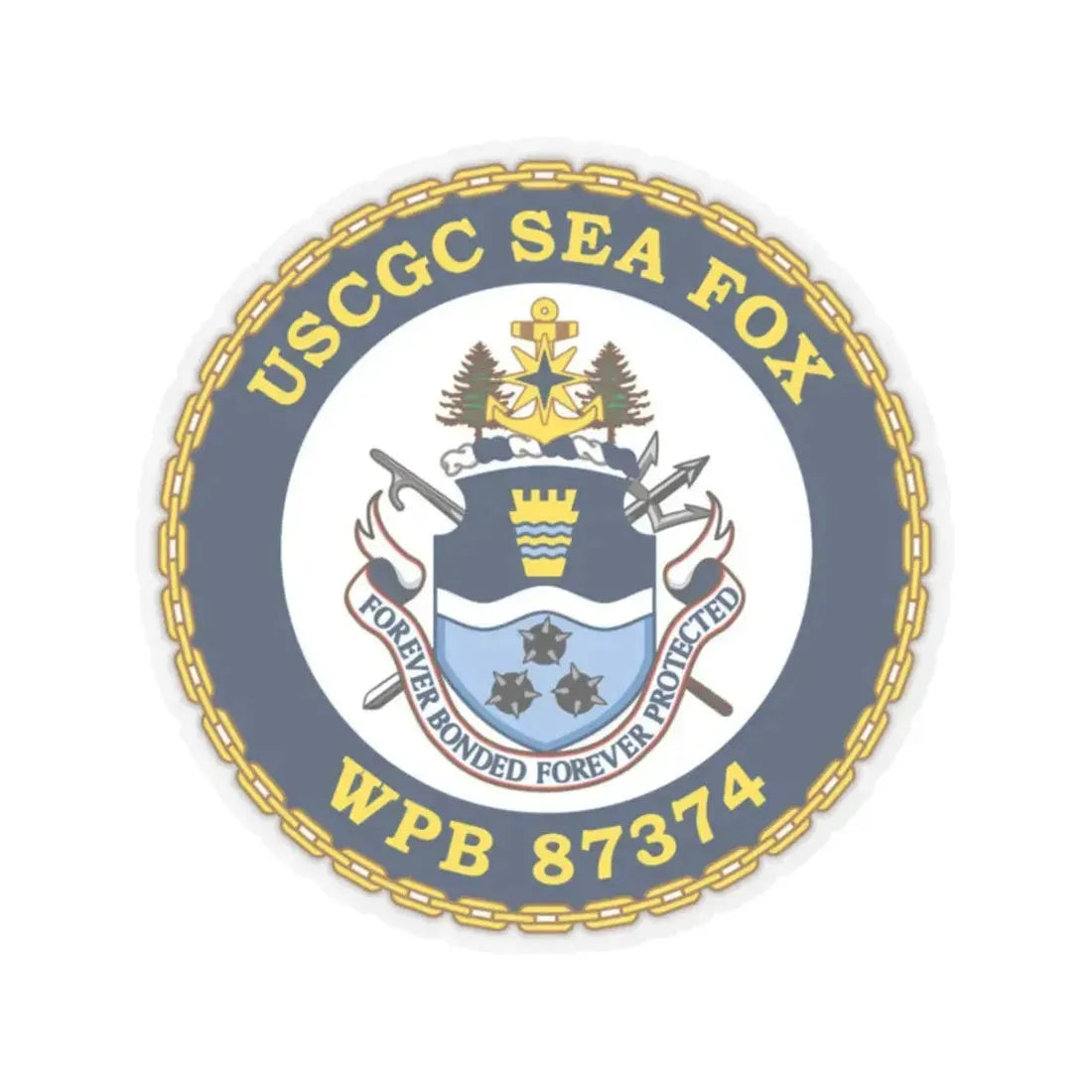 USCGC Sea Fox WPB 87374 2 (U.S. Coast Guard) STICKER Vinyl Kiss-Cut Decal 6 Inch Transparent - The Sticker Space