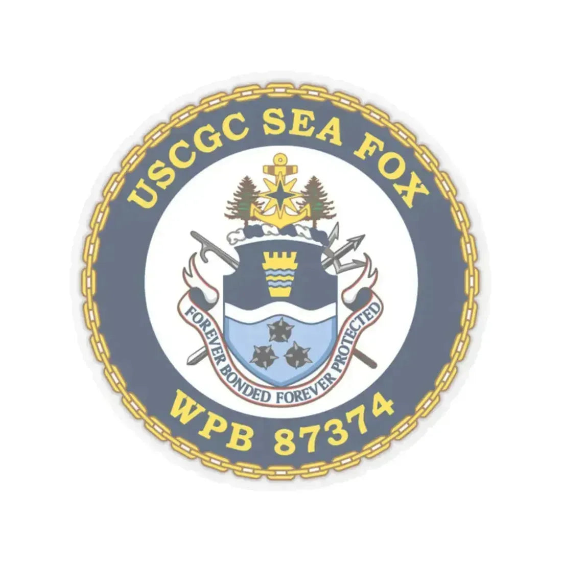 USCGC Sea Fox WPB 87374 2 (U.S. Coast Guard) STICKER Vinyl Kiss-Cut Decal 6 Inch Transparent - The Sticker Space