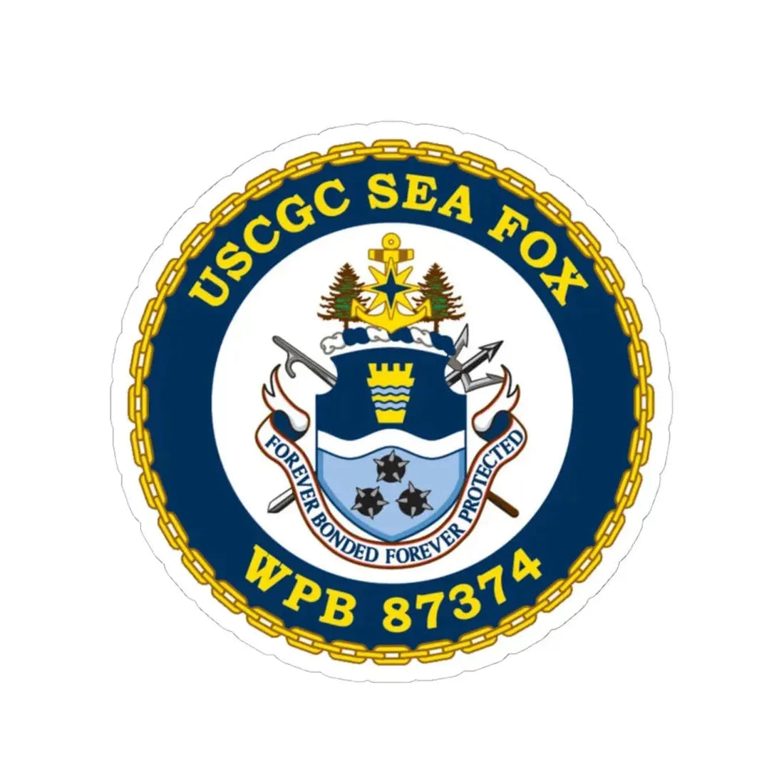 USCGC Sea Fox WPB 87374 2 (U.S. Coast Guard) STICKER Vinyl Kiss-Cut Decal 6 Inch White - The Sticker Space