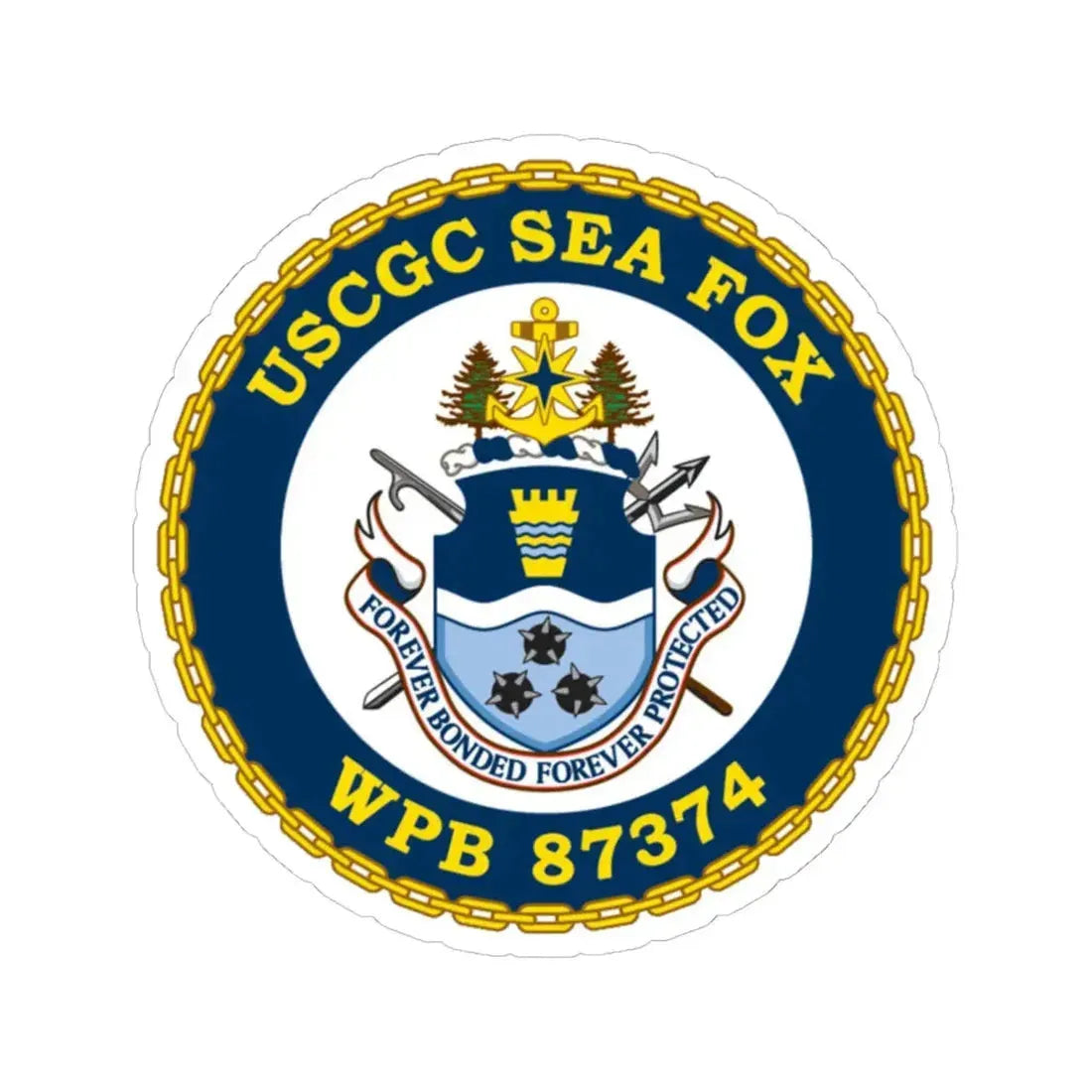 USCGC Sea Fox WPB 87374 2 (U.S. Coast Guard) STICKER Vinyl Kiss-Cut Decal 6 Inch White - The Sticker Space