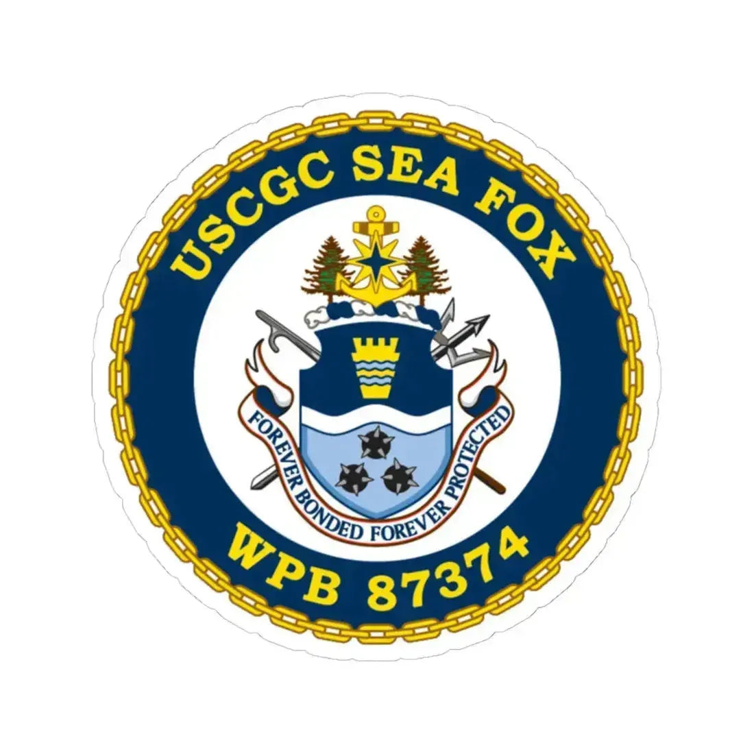 USCGC Sea Fox WPB 87374 2 (U.S. Coast Guard) STICKER Vinyl Kiss-Cut Decal 6 Inch White - The Sticker Space