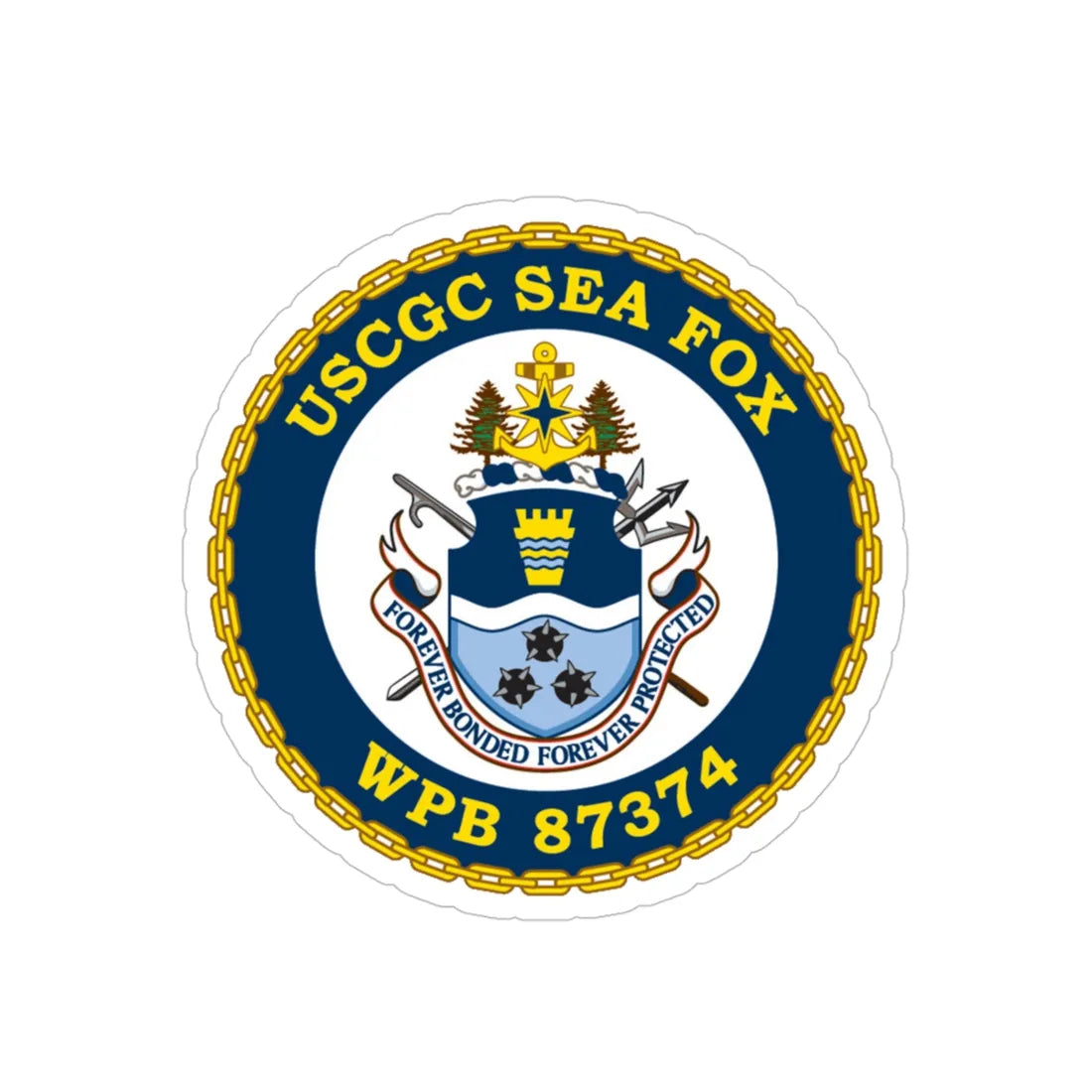 USCGC Sea Fox WPB 87374 2 (U.S. Coast Guard) Transparent STICKER Die-Cut Vinyl Decal 4 Inch - The Sticker Space