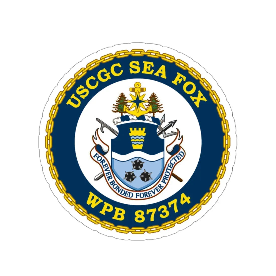 USCGC Sea Fox WPB 87374 v2 (U.S. Coast Guard) STICKER Vinyl Die-Cut Decal 3 Inch - The Sticker Space