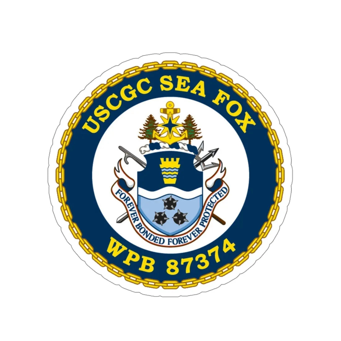 USCGC Sea Fox WPB 87374 v2 (U.S. Coast Guard) STICKER Vinyl Die-Cut Decal 4 Inch - The Sticker Space