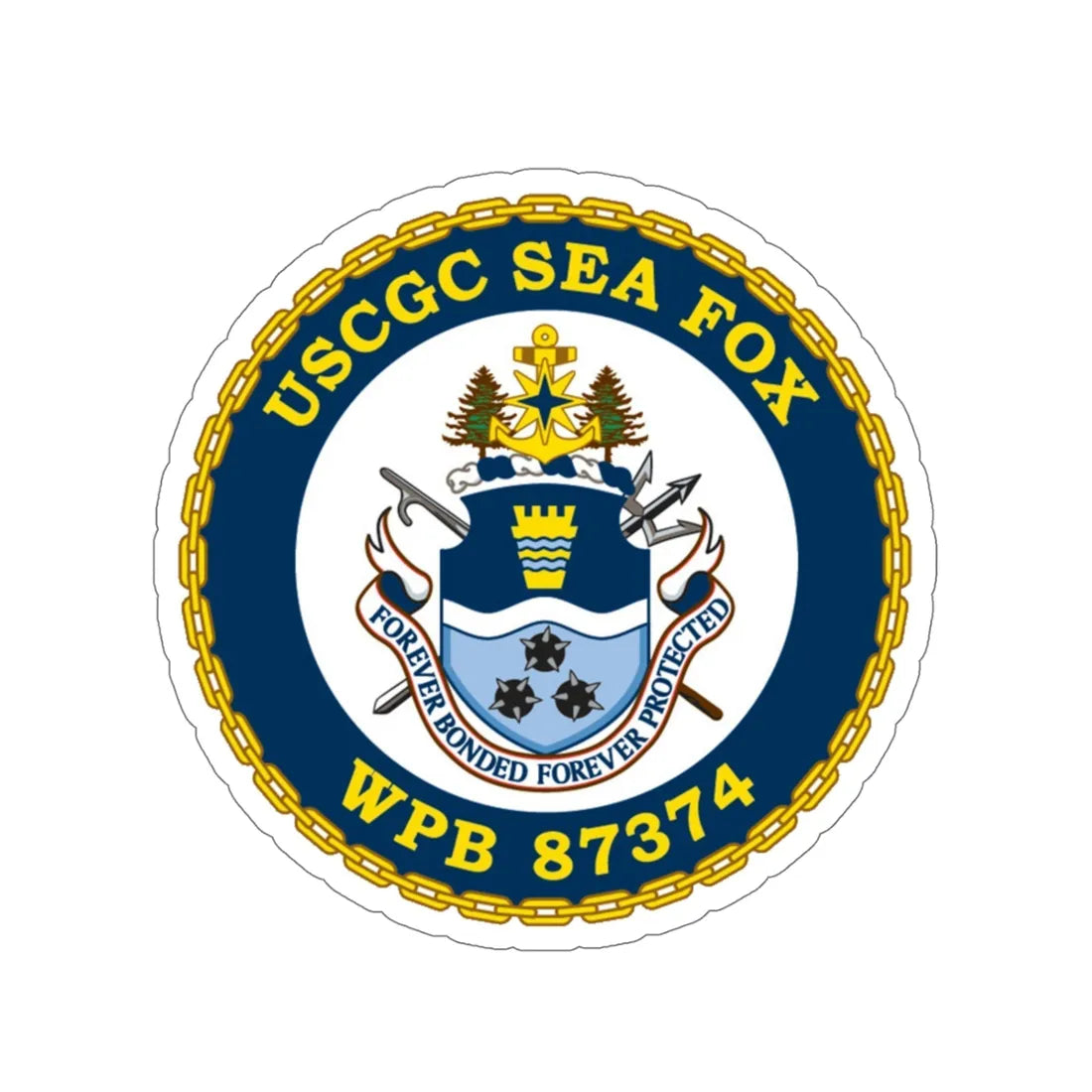 USCGC Sea Fox WPB 87374 v2 (U.S. Coast Guard) STICKER Vinyl Die-Cut Decal 5 Inch - The Sticker Space