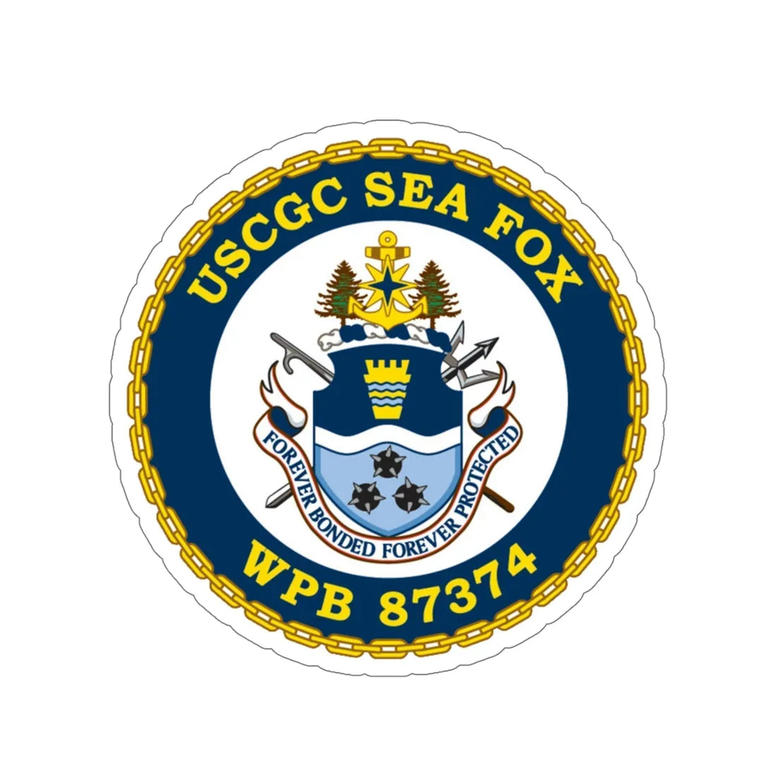 USCGC Sea Fox WPB 87374 v2 (U.S. Coast Guard) STICKER Vinyl Die-Cut Decal 6 Inch - The Sticker Space