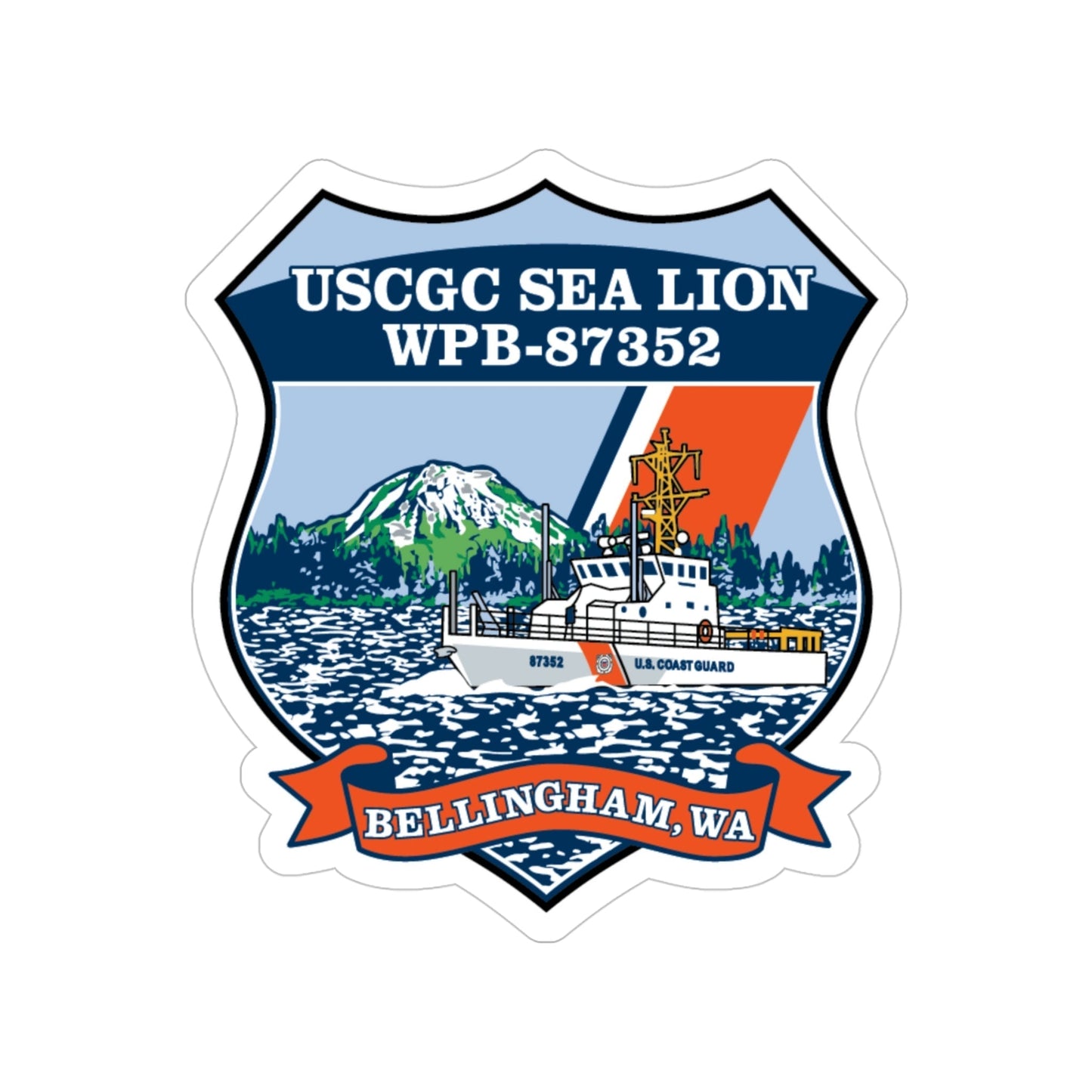 USCGC Sea Lions WPB 87352 (U.S. Coast Guard) Transparent STICKER Die-Cut Vinyl Decal-4 Inch-The Sticker Space