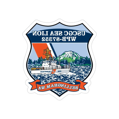 USCGC Sea Lions WPB 87352 (U.S. Coast Guard) REVERSE PRINT Transparent Die-Cut STICKER 6 Inch Die-Cut Transparent - The Sticker Space