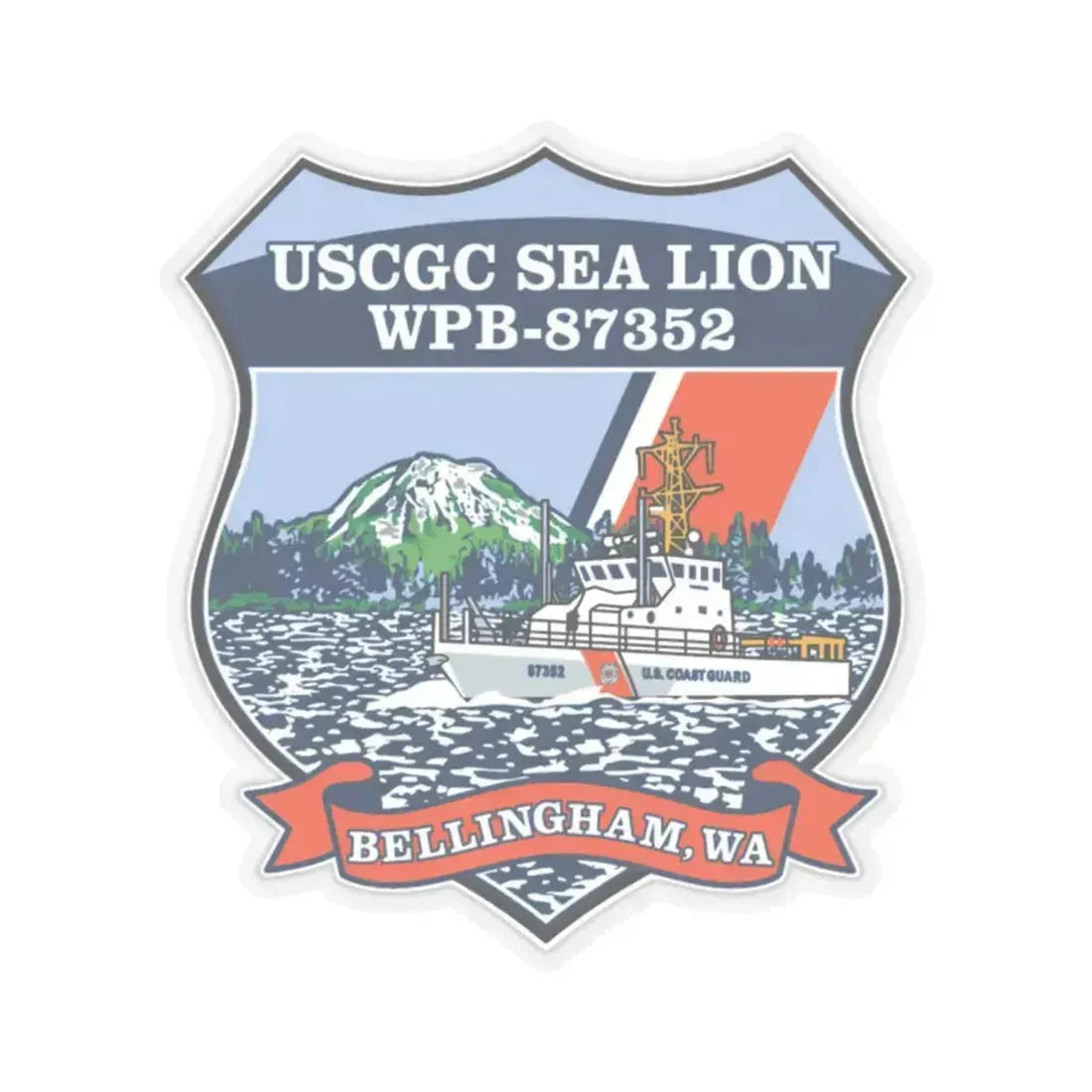 USCGC Sea Lions WPB 87352 (U.S. Coast Guard) STICKER Vinyl Kiss-Cut Decal 2 Inch Transparent - The Sticker Space