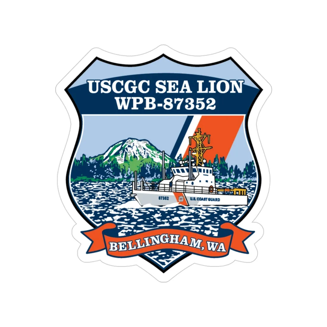 USCGC Sea Lions WPB 87352 (U.S. Coast Guard) Transparent STICKER Die-Cut Vinyl Decal 3 Inch - The Sticker Space