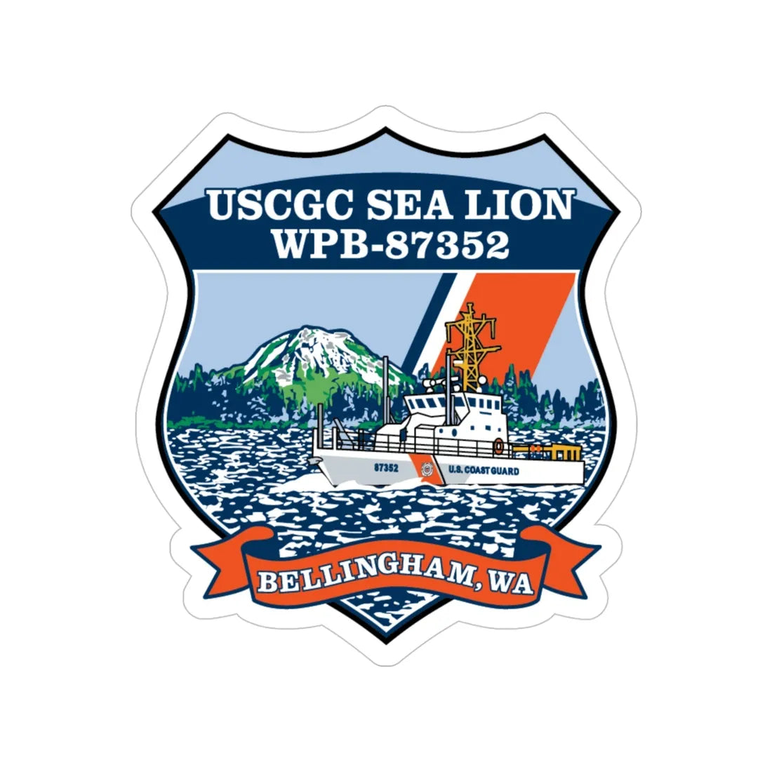 USCGC Sea Lions WPB 87352 (U.S. Coast Guard) Transparent STICKER Die-Cut Vinyl Decal 4 Inch - The Sticker Space