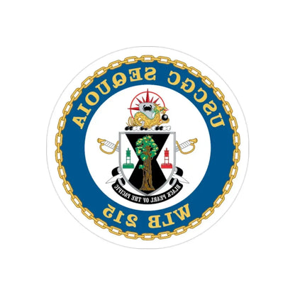 USCGC Sequoia WLB 215 (U.S. Coast Guard) REVERSE PRINT Transparent Die-Cut STICKER 2 Inch Die-Cut Transparent - The Sticker Space