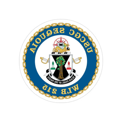 USCGC Sequoia WLB 215 (U.S. Coast Guard) REVERSE PRINT Transparent Die-Cut STICKER 3 Inch Die-Cut Transparent - The Sticker Space
