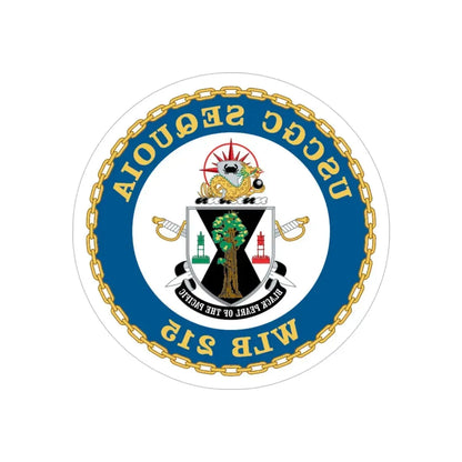 USCGC Sequoia WLB 215 (U.S. Coast Guard) REVERSE PRINT Transparent Die-Cut STICKER 5 Inch Die-Cut Transparent - The Sticker Space