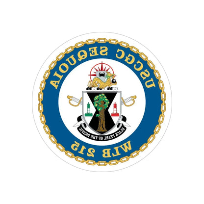 USCGC Sequoia WLB 215 (U.S. Coast Guard) REVERSE PRINT Transparent Die-Cut STICKER 6 Inch Die-Cut Transparent - The Sticker Space