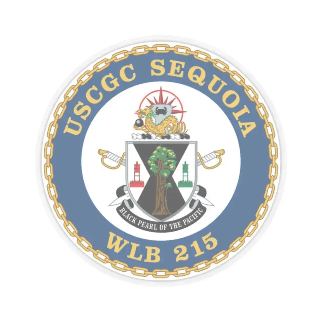 USCGC Sequoia WLB 215 (U.S. Coast Guard) STICKER Vinyl Kiss-Cut Decal 2 Inch Transparent - The Sticker Space