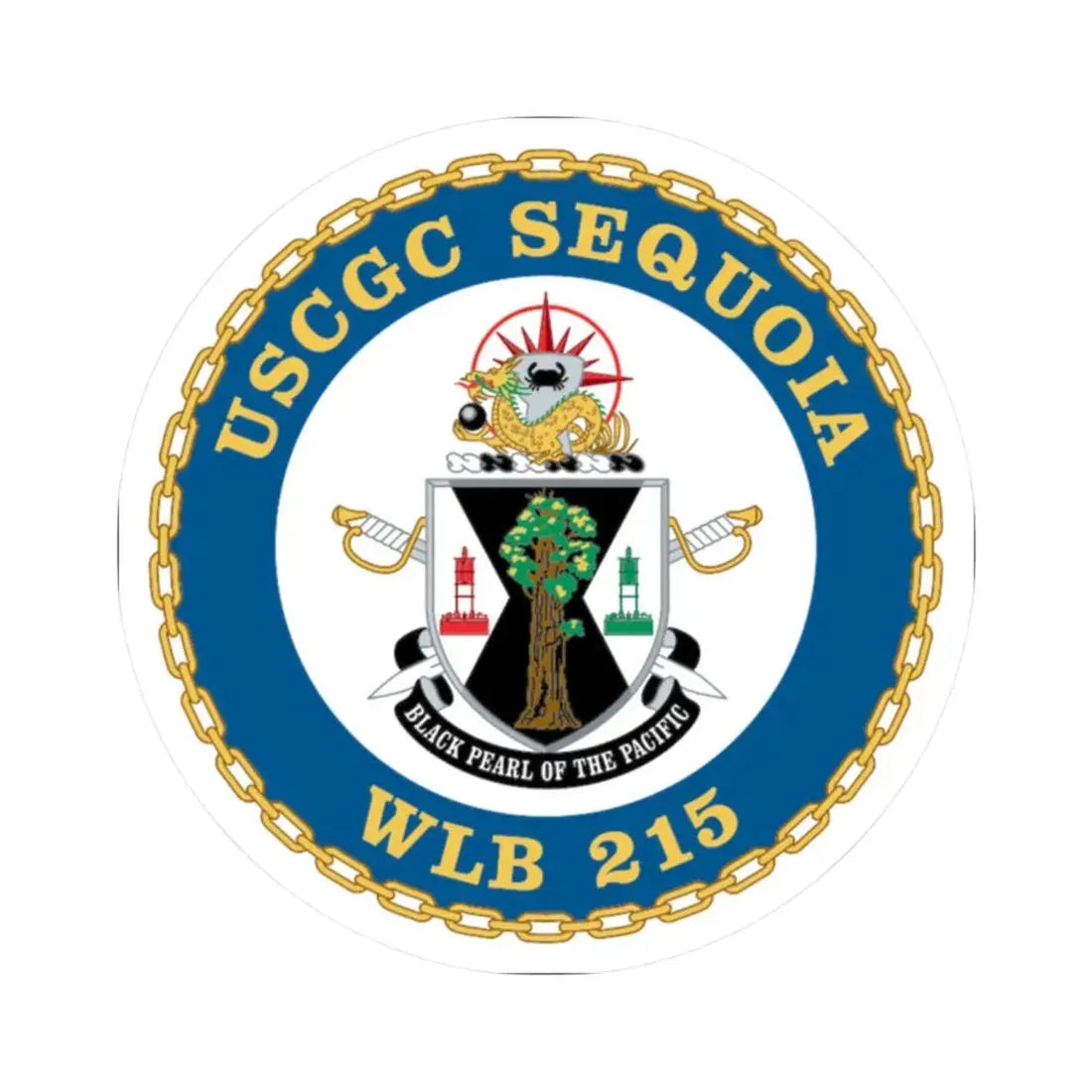 USCGC Sequoia WLB 215 (U.S. Coast Guard) STICKER Vinyl Kiss-Cut Decal 2 Inch White - The Sticker Space
