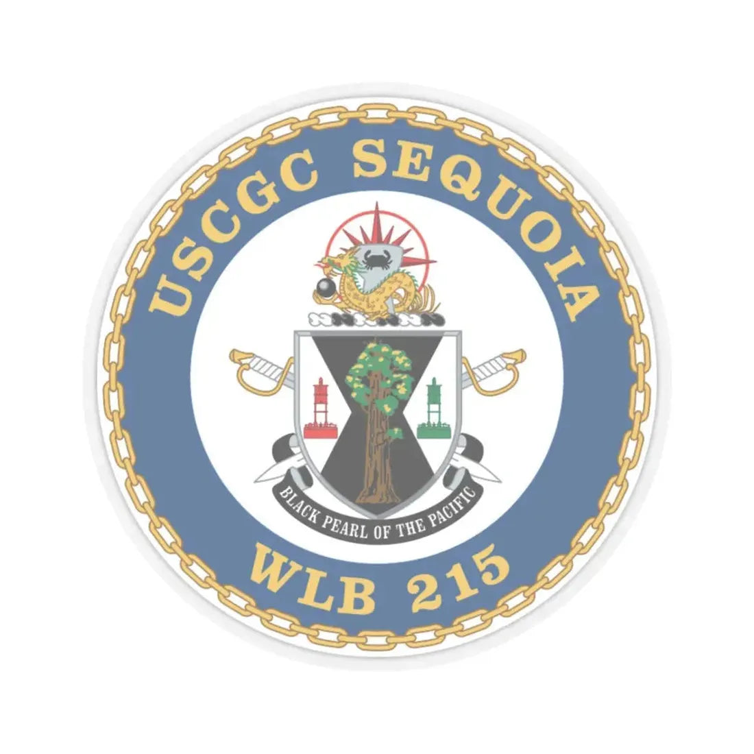 USCGC Sequoia WLB 215 (U.S. Coast Guard) STICKER Vinyl Kiss-Cut Decal 3 Inch Transparent - The Sticker Space