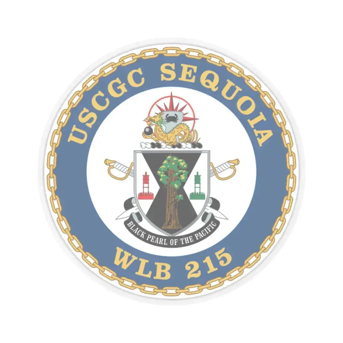 USCGC Sequoia WLB 215 (U.S. Coast Guard) STICKER Vinyl Kiss-Cut Decal 3 Inch Transparent - The Sticker Space