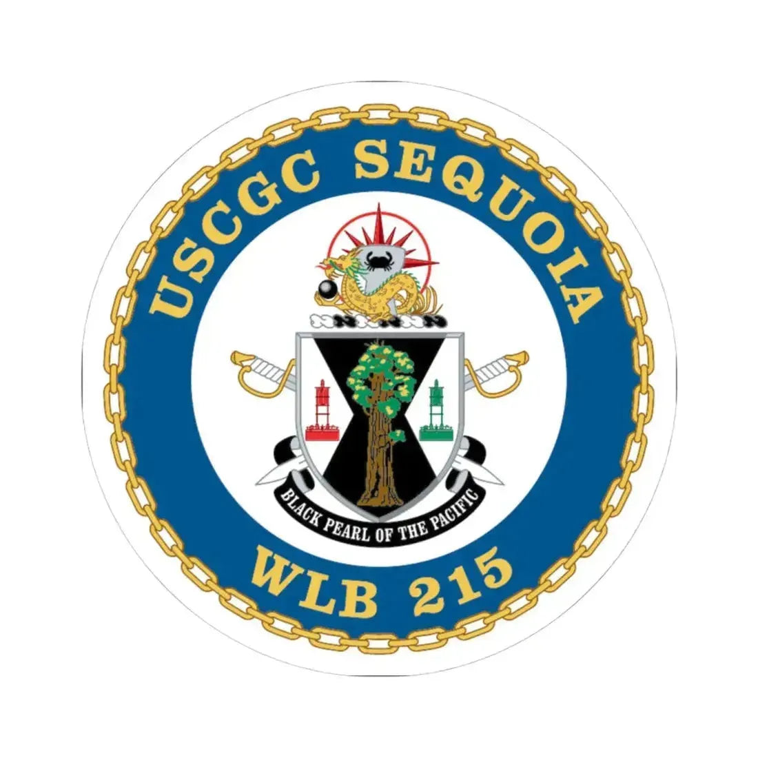USCGC Sequoia WLB 215 (U.S. Coast Guard) STICKER Vinyl Kiss-Cut Decal 4 Inch White - The Sticker Space