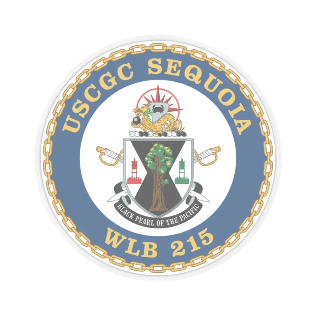 USCGC Sequoia WLB 215 (U.S. Coast Guard) STICKER Vinyl Kiss-Cut Decal 6 Inch Transparent - The Sticker Space