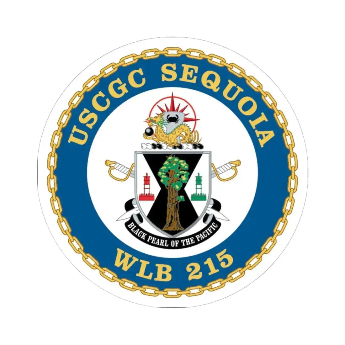 USCGC Sequoia WLB 215 (U.S. Coast Guard) STICKER Vinyl Kiss-Cut Decal 6 Inch White - The Sticker Space