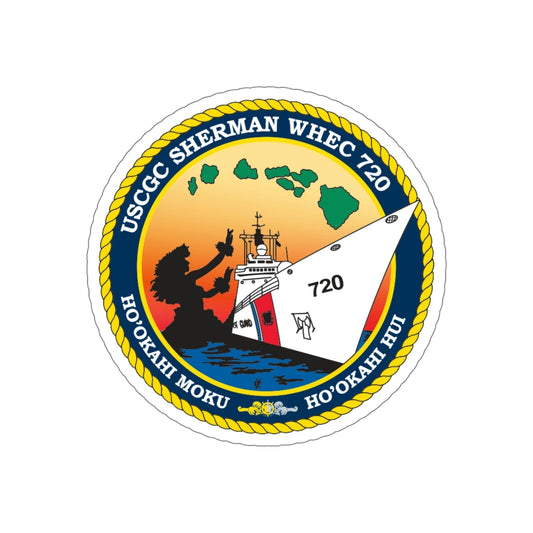 USCGC Sherman WHEC 720 (U.S. Coast Guard) STICKER Vinyl Die-Cut Decal-6 Inch-The Sticker Space